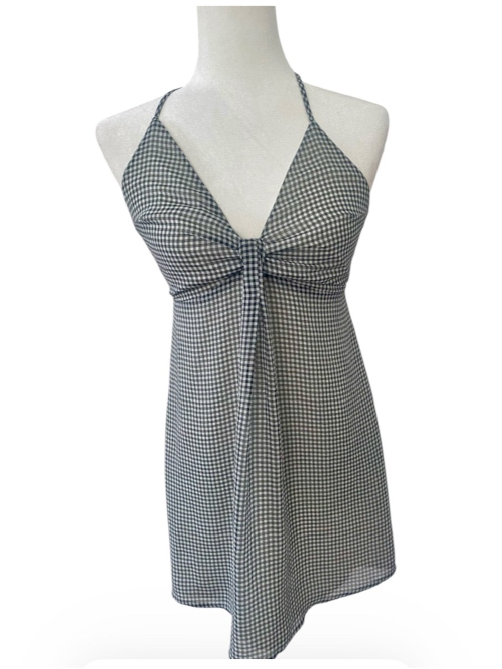 Urban Outfitters Kimchi Blue Black White Gingham Cross Back Mini Dress 0